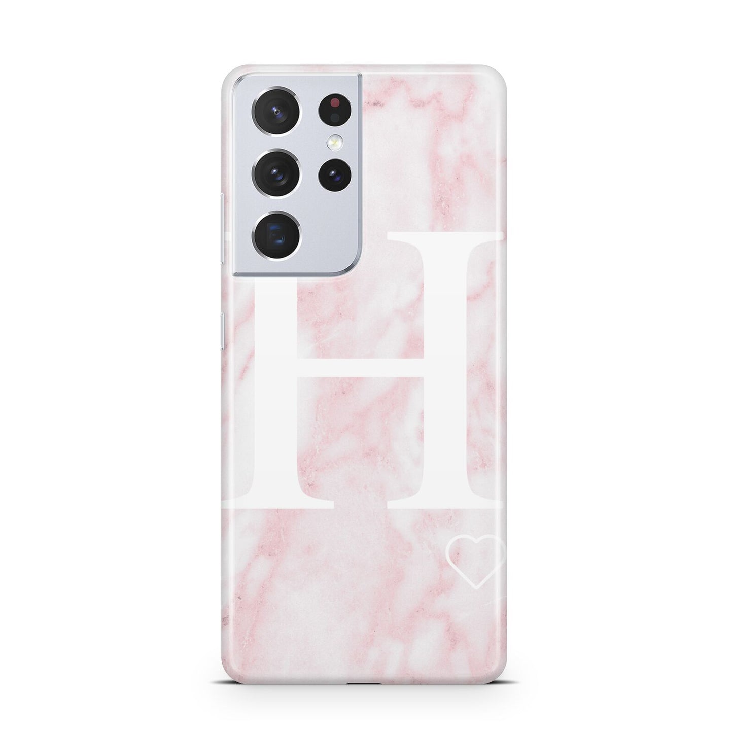Blush Marble Custom Initial Personalised Samsung S21 Ultra Case