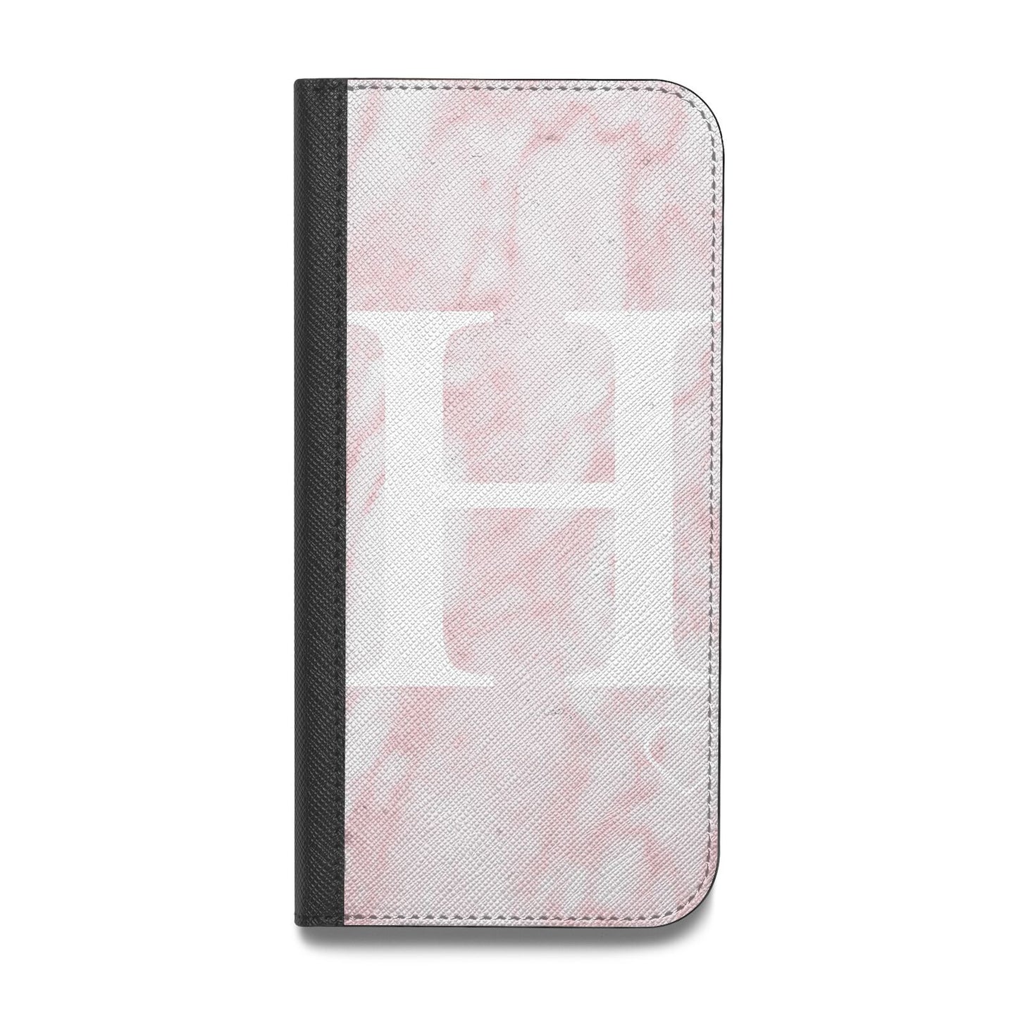 Blush Marble Custom Initial Personalised Vegan Leather Flip Samsung Case