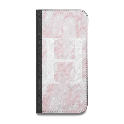 Blush Marble Custom Initial Personalised Vegan Leather Flip Samsung Case