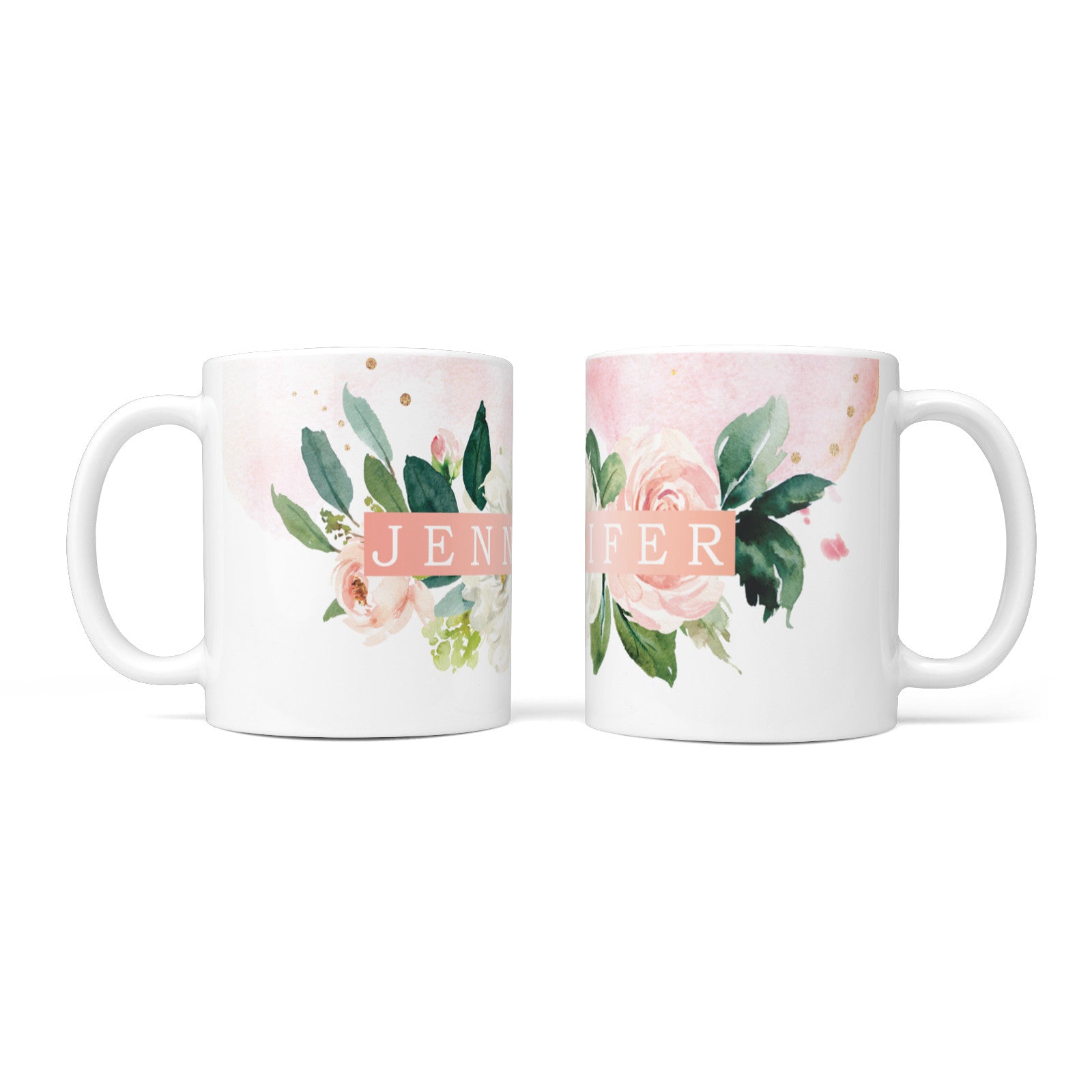 Blush Pink Personalised Name Floral 10oz Mug Alternative Image 3