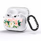Blush Pink Personalised Name Floral AirPods Pro Clear Case Side Image