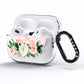 Blush Pink Personalised Name Floral AirPods Pro Clear Case Side Image