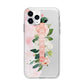 Blush Pink Personalised Name Floral Apple iPhone 11 Pro Max in Silver with Bumper Case