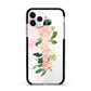 Blush Pink Personalised Name Floral Apple iPhone 11 Pro in Silver with Black Impact Case
