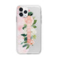 Blush Pink Personalised Name Floral Apple iPhone 11 Pro in Silver with Bumper Case