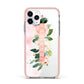 Blush Pink Personalised Name Floral Apple iPhone 11 Pro in Silver with Pink Impact Case