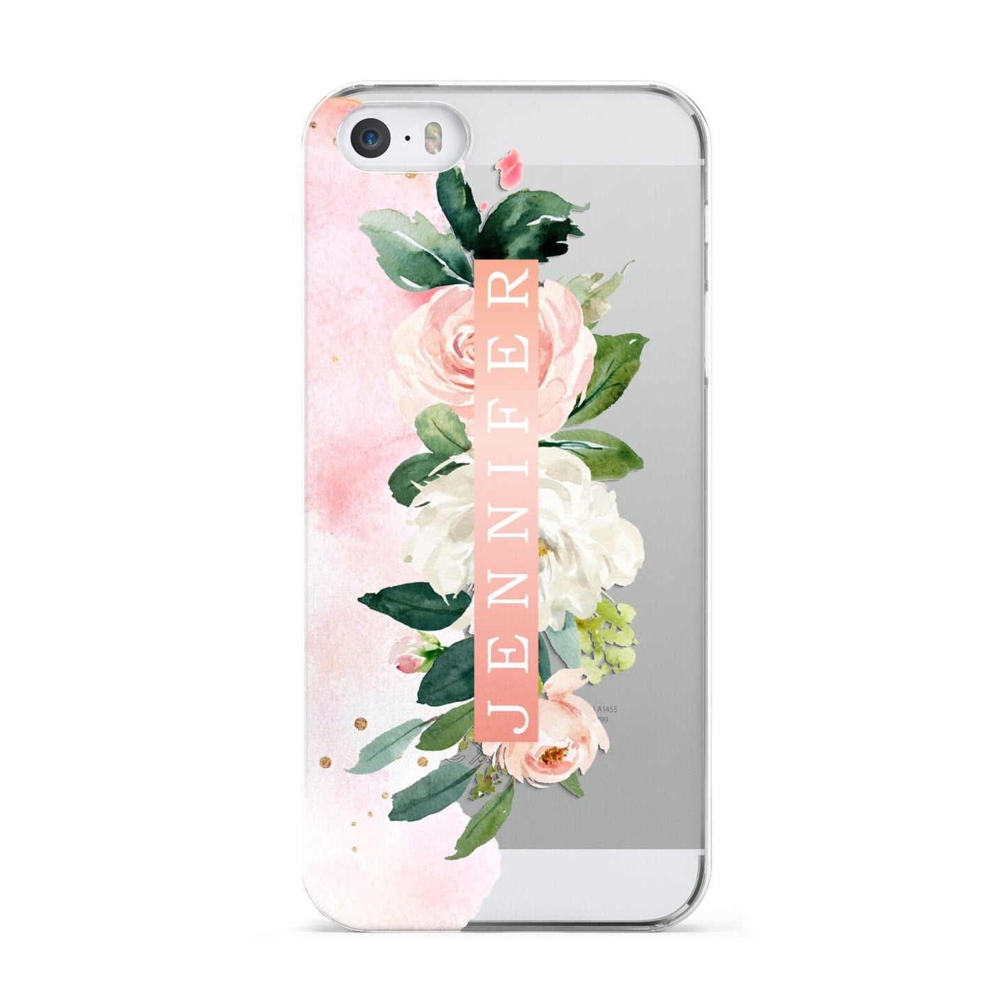 Blush Pink Personalised Name Floral Apple iPhone 5 Case