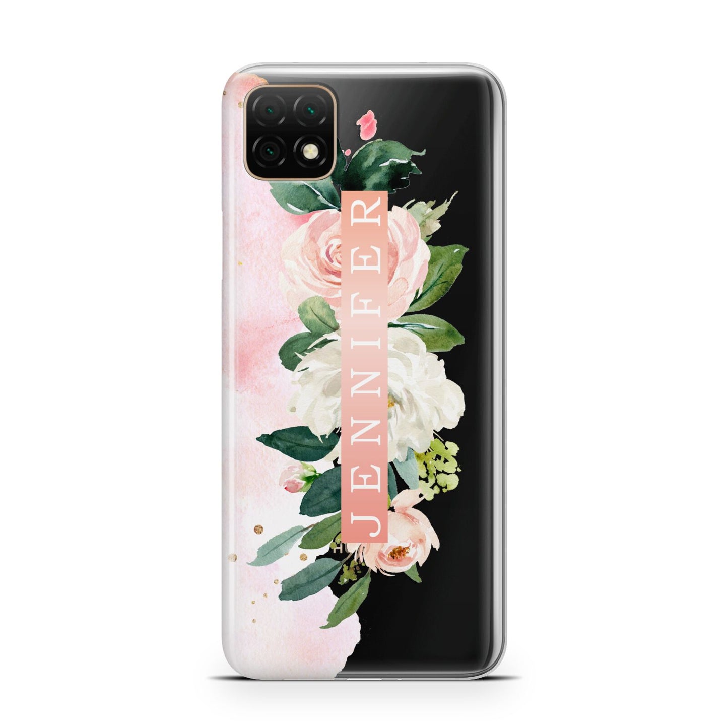 Blush Pink Personalised Name Floral Huawei Enjoy 20 Phone Case