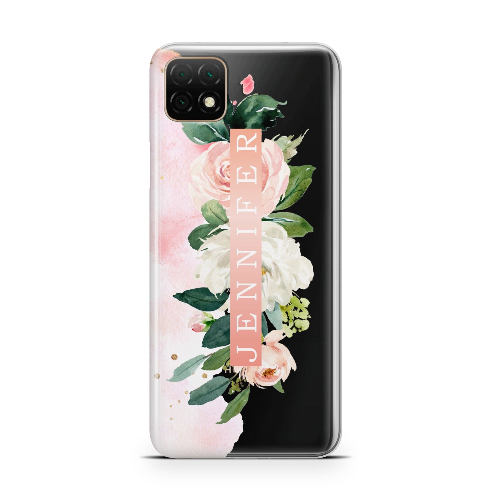 Blush Pink Personalised Name Floral Huawei Enjoy 20 Phone Case
