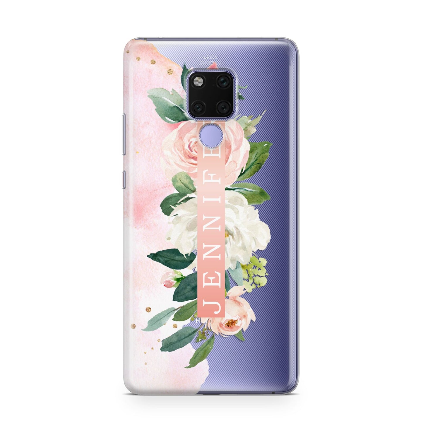 Blush Pink Personalised Name Floral Huawei Mate 20X Phone Case