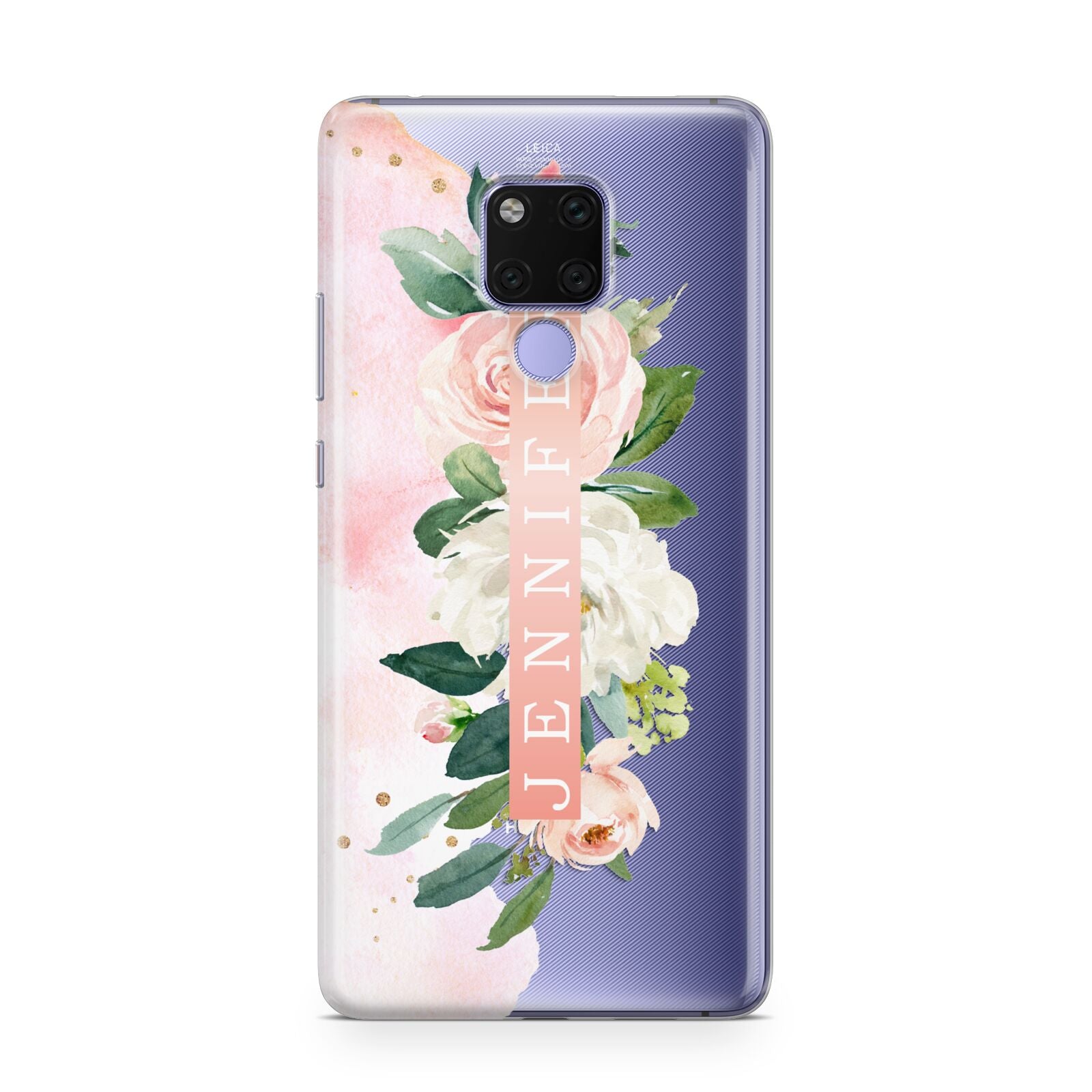 Blush Pink Personalised Name Floral Huawei Mate 20X Phone Case