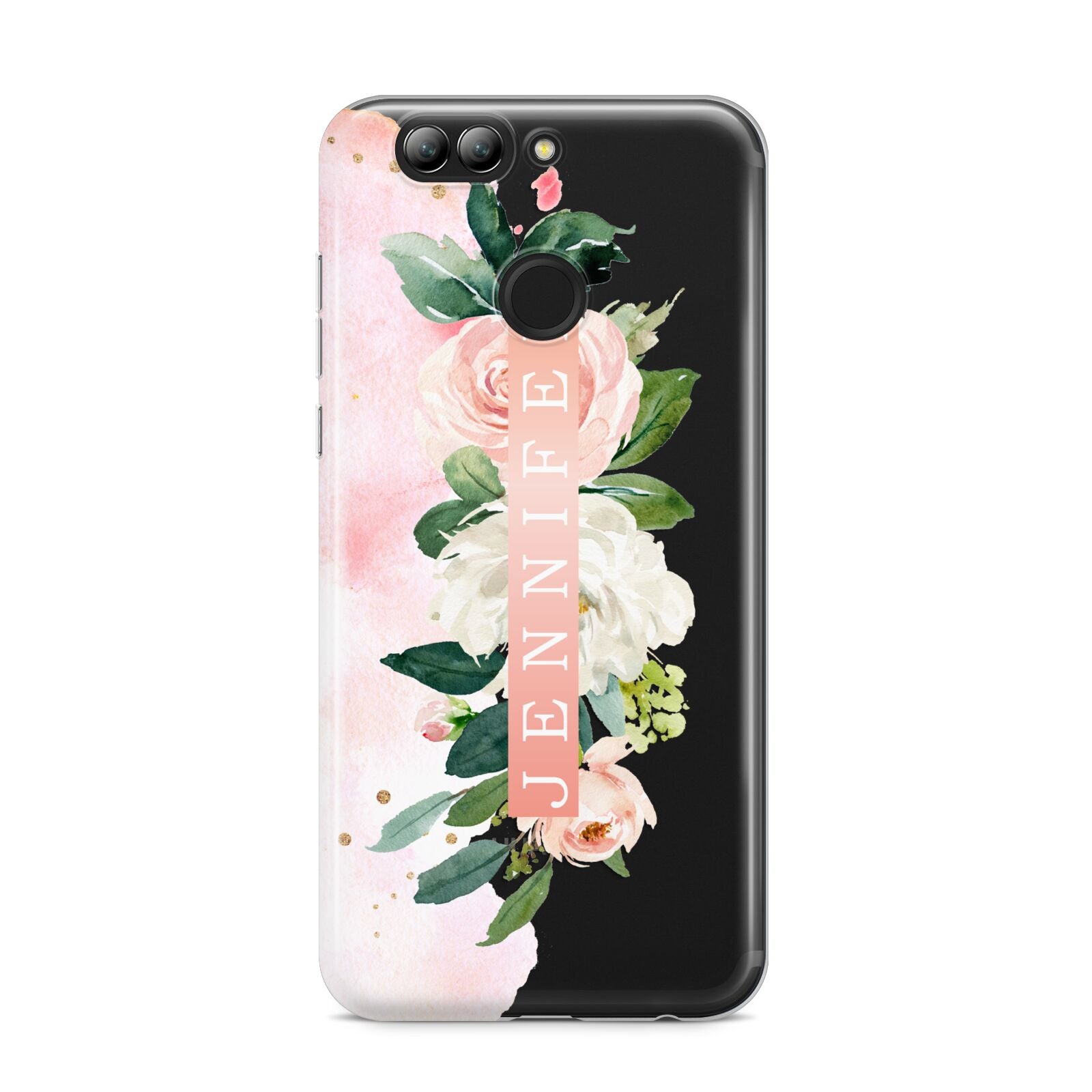 Blush Pink Personalised Name Floral Huawei Nova 2s Phone Case