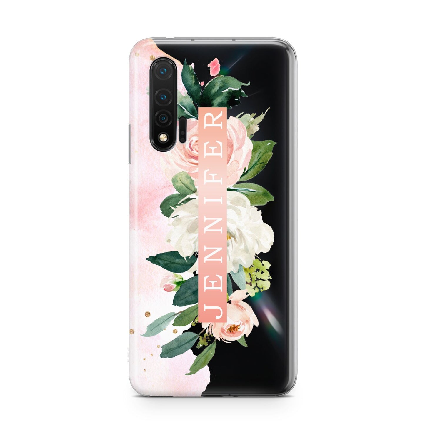 Blush Pink Personalised Name Floral Huawei Nova 6 Phone Case