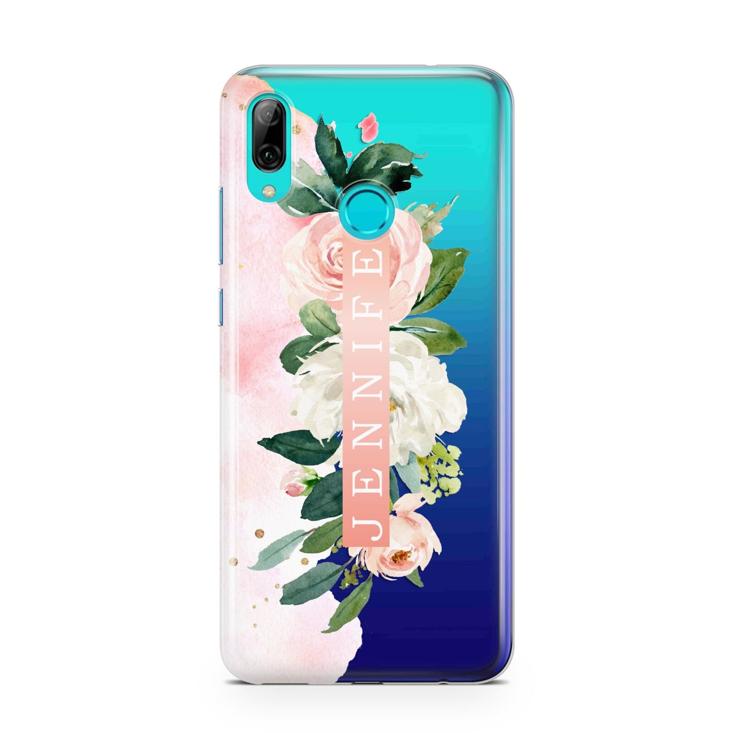 Blush Pink Personalised Name Floral Huawei P Smart 2019 Case