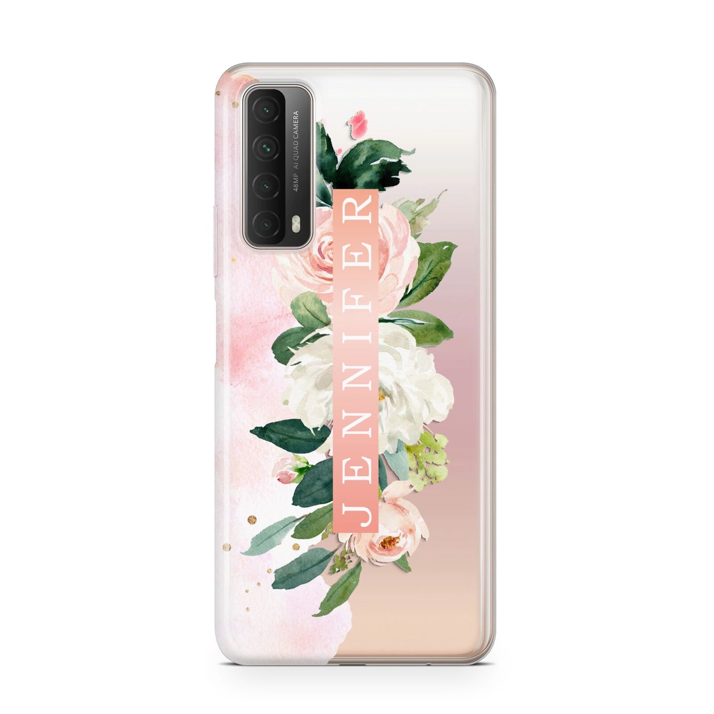 Blush Pink Personalised Name Floral Huawei P Smart 2021