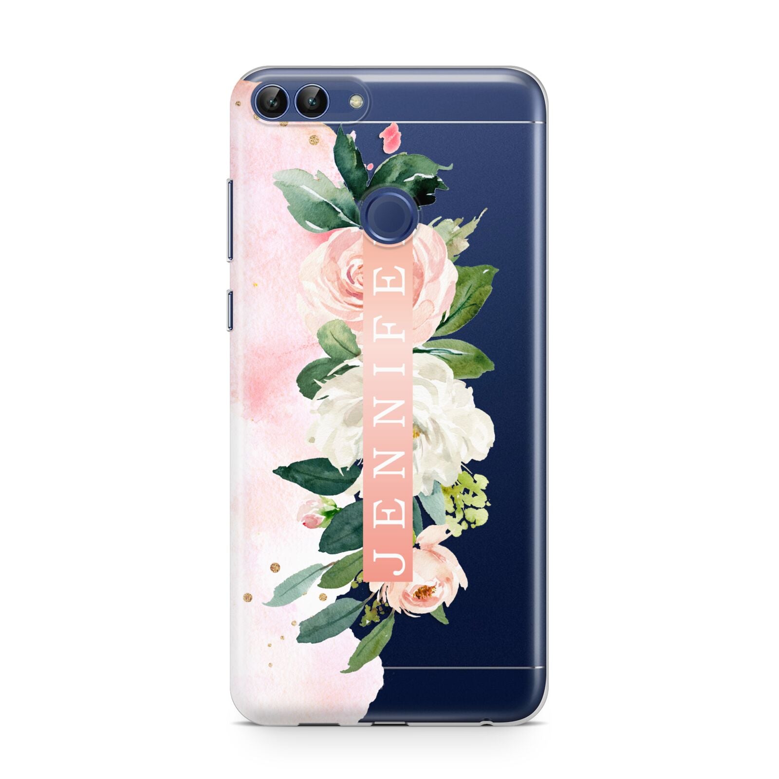 Blush Pink Personalised Name Floral Huawei P Smart Case