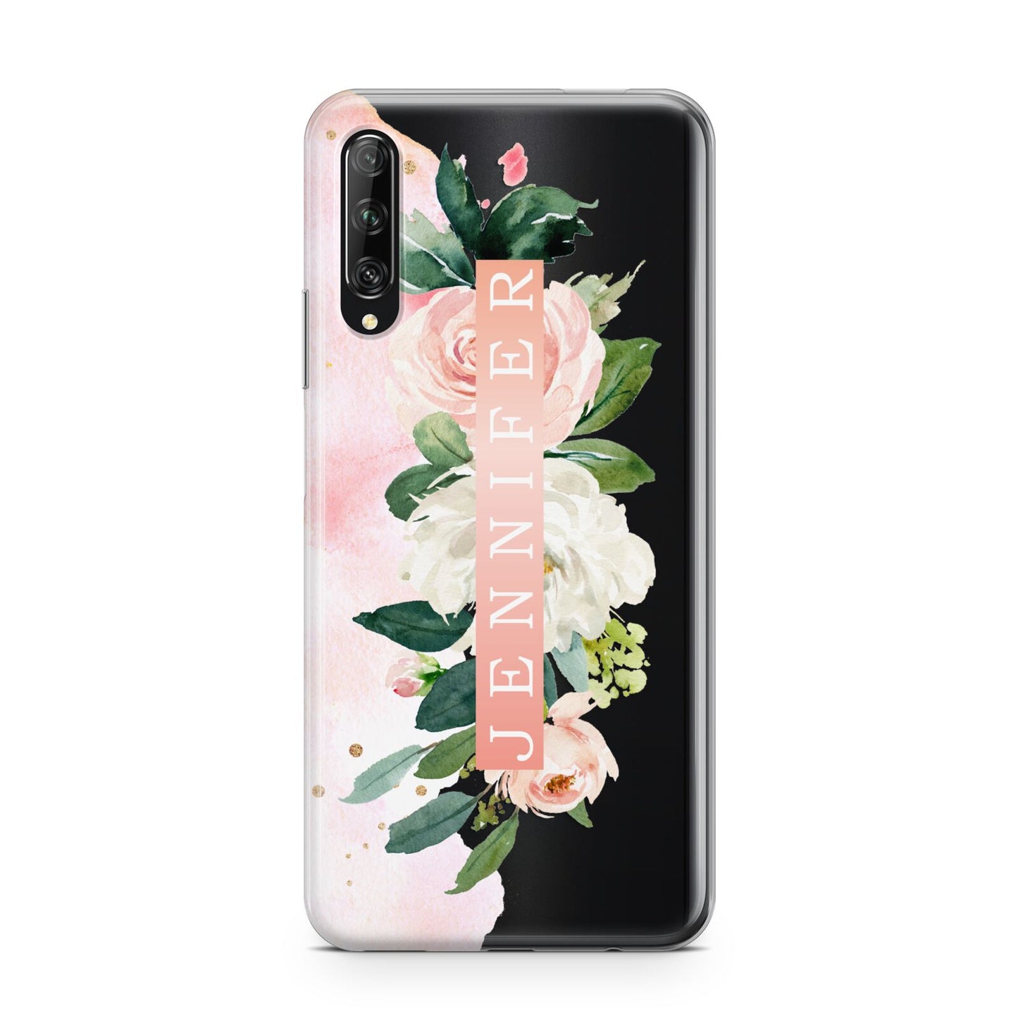 Blush Pink Personalised Name Floral Huawei P Smart Pro 2019