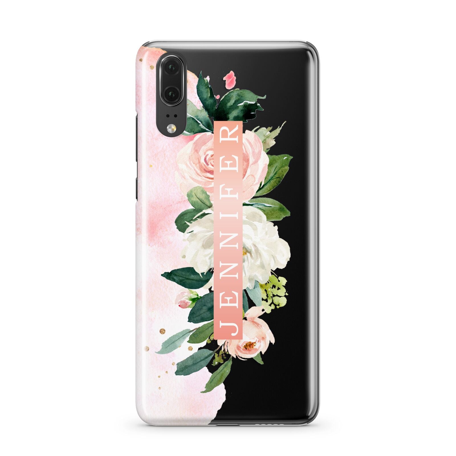 Blush Pink Personalised Name Floral Huawei P20 Phone Case