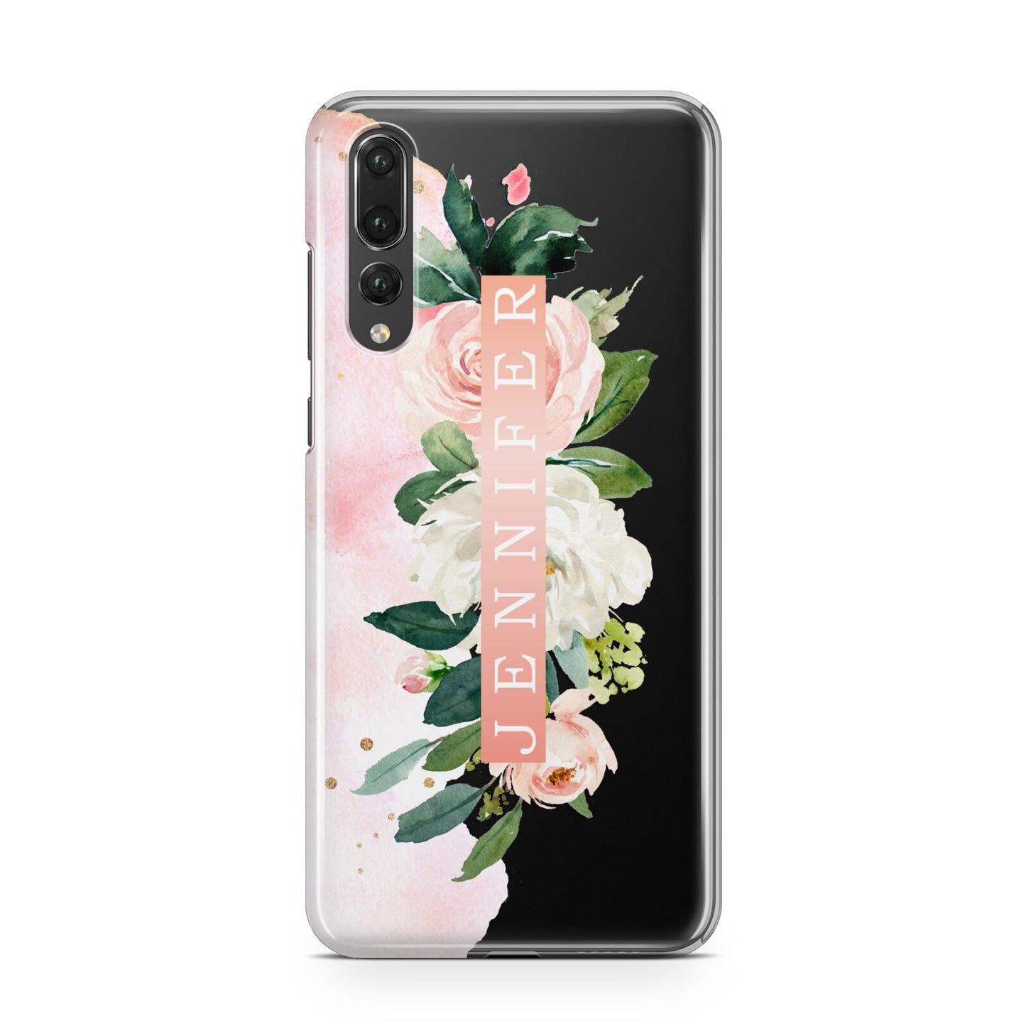 Blush Pink Personalised Name Floral Huawei P20 Pro Phone Case