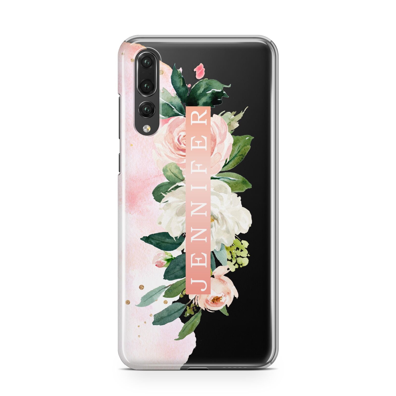 Blush Pink Personalised Name Floral Huawei P20 Pro Phone Case