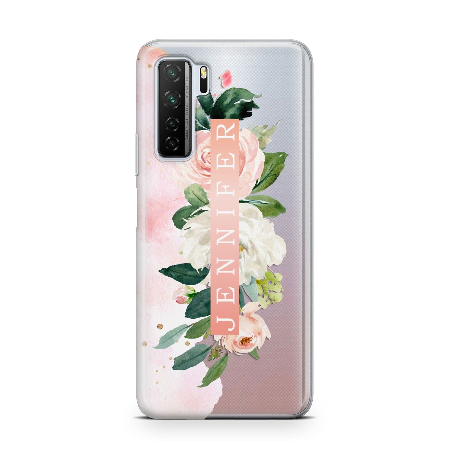 Blush Pink Personalised Name Floral Huawei P40 Lite 5G Phone Case