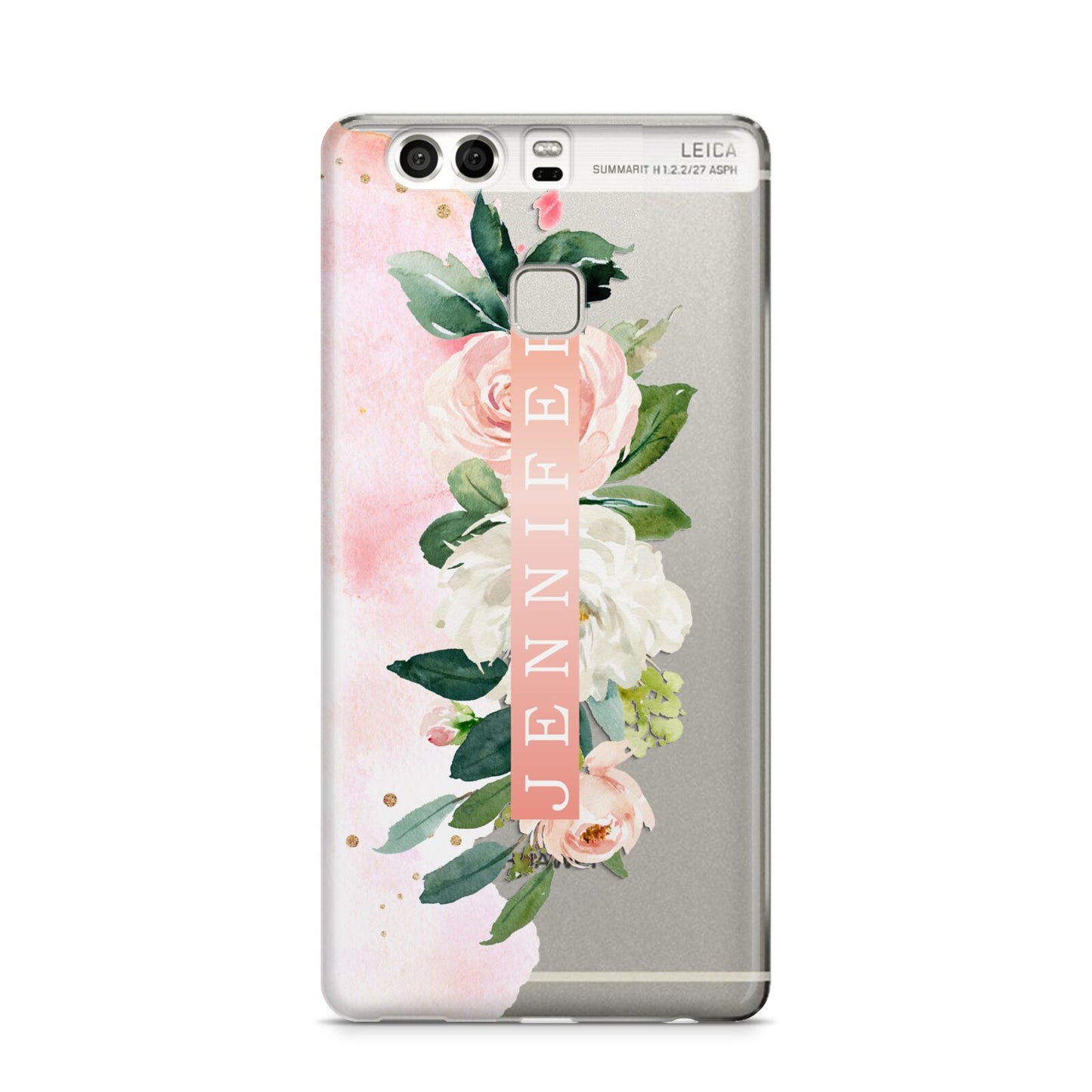 Blush Pink Personalised Name Floral Huawei P9 Case