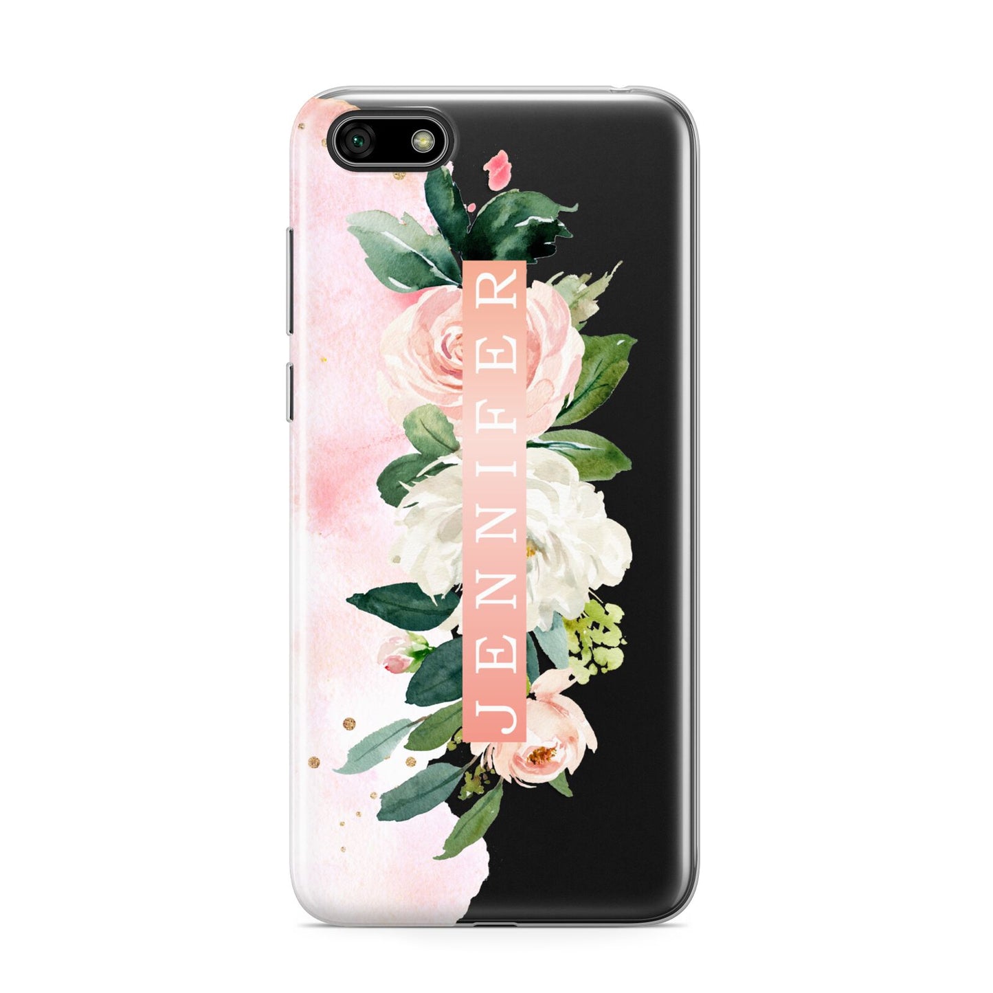 Blush Pink Personalised Name Floral Huawei Y5 Prime 2018 Phone Case
