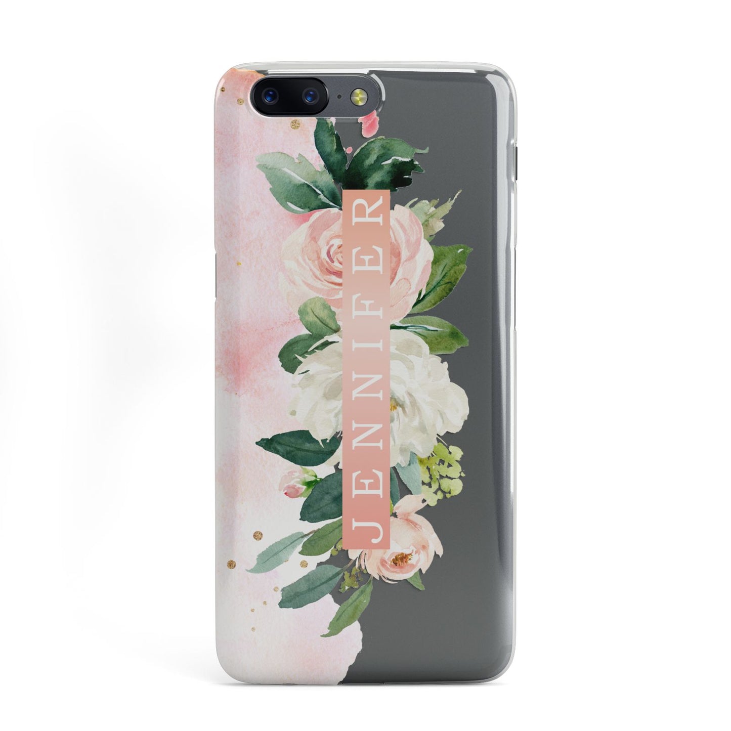 Blush Pink Personalised Name Floral OnePlus Case