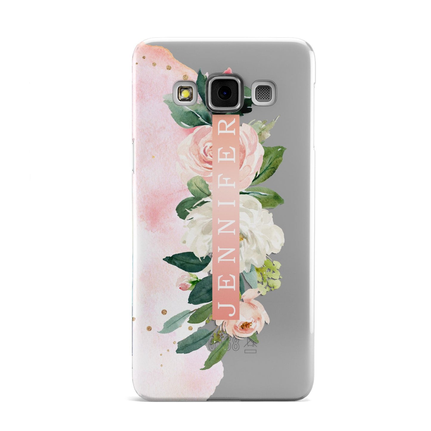 Blush Pink Personalised Name Floral Samsung Galaxy A3 Case