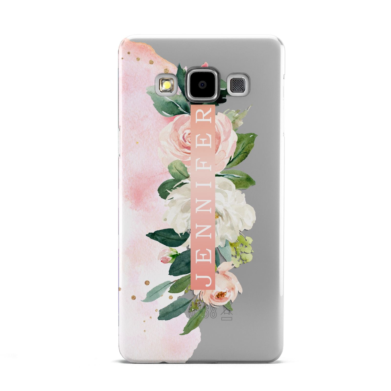 Blush Pink Personalised Name Floral Samsung Galaxy A5 Case