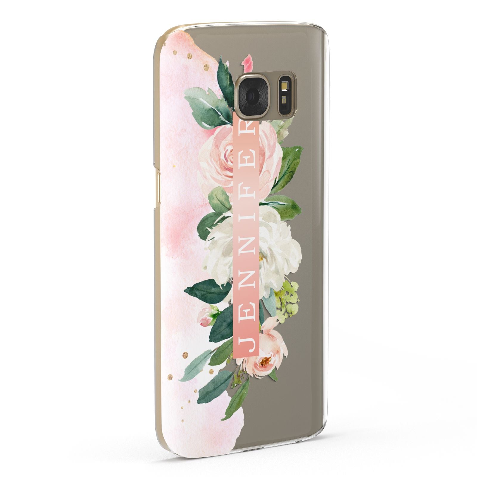 Blush Pink Personalised Name Floral Samsung Galaxy Case Fourty Five Degrees