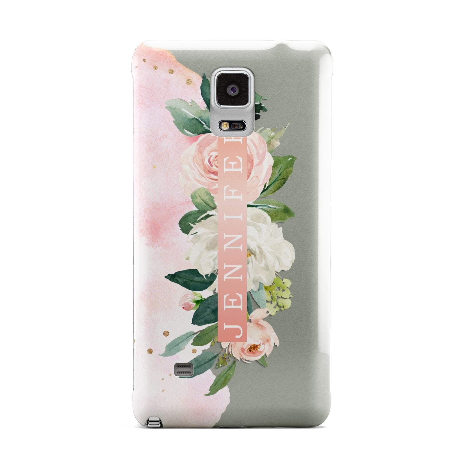Blush Pink Personalised Name Floral Samsung Galaxy Note 4 Case