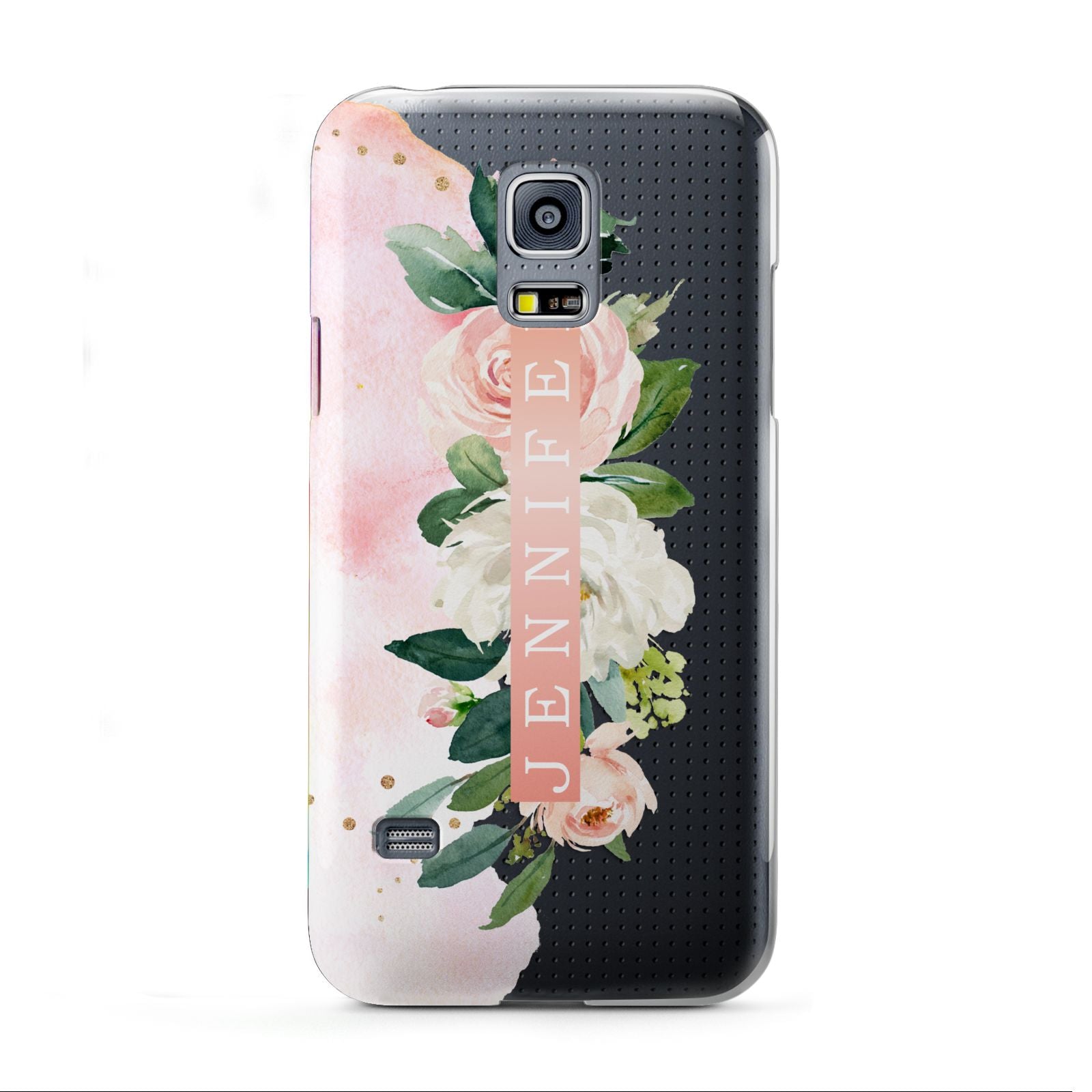 Blush Pink Personalised Name Floral Samsung Galaxy S5 Mini Case