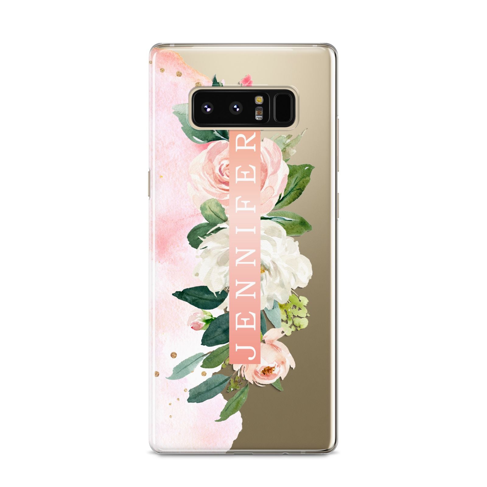 Blush Pink Personalised Name Floral Samsung Galaxy S8 Case