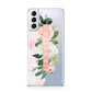 Blush Pink Personalised Name Floral Samsung S21 Plus Phone Case