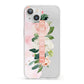 Blush Pink Personalised Name Floral iPhone 13 Clear Bumper Case