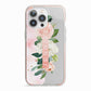 Blush Pink Personalised Name Floral iPhone 13 Pro TPU Impact Case with Pink Edges