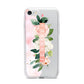 Blush Pink Personalised Name Floral iPhone 7 Bumper Case on Silver iPhone