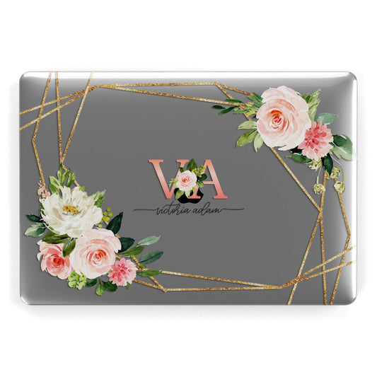 Blush Pink Rose Floral Personalised Apple MacBook Case