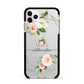 Blush Pink Rose Floral Personalised Apple iPhone 11 Pro Max in Silver with Black Impact Case