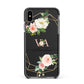 Blush Pink Rose Floral Personalised Apple iPhone Xs Max Impact Case Black Edge on Black Phone