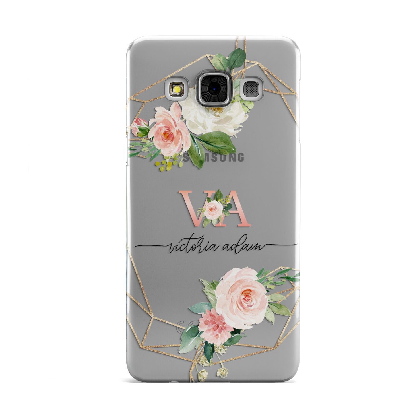 Blush Pink Rose Floral Personalised Samsung Galaxy A3 Case