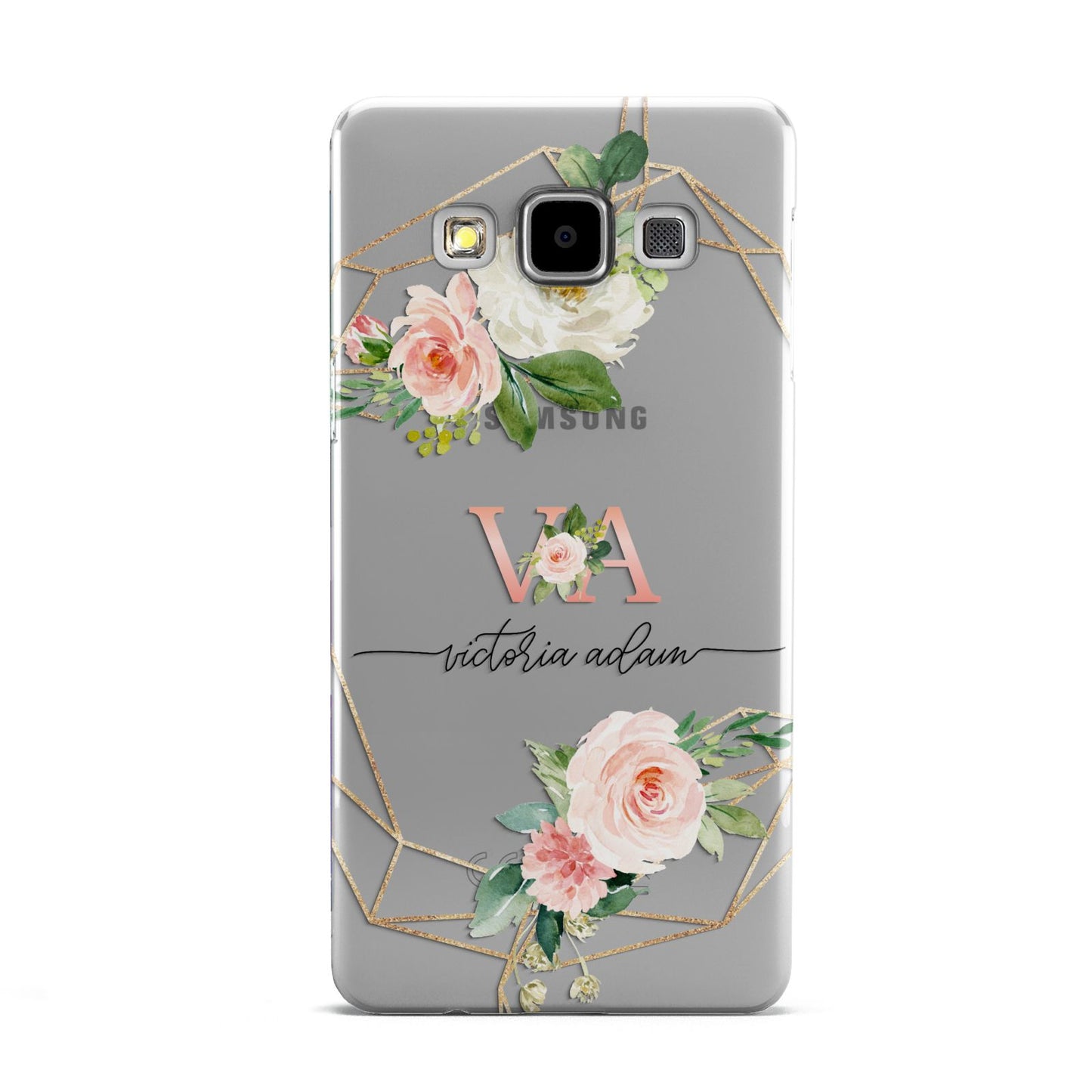 Blush Pink Rose Floral Personalised Samsung Galaxy A5 Case