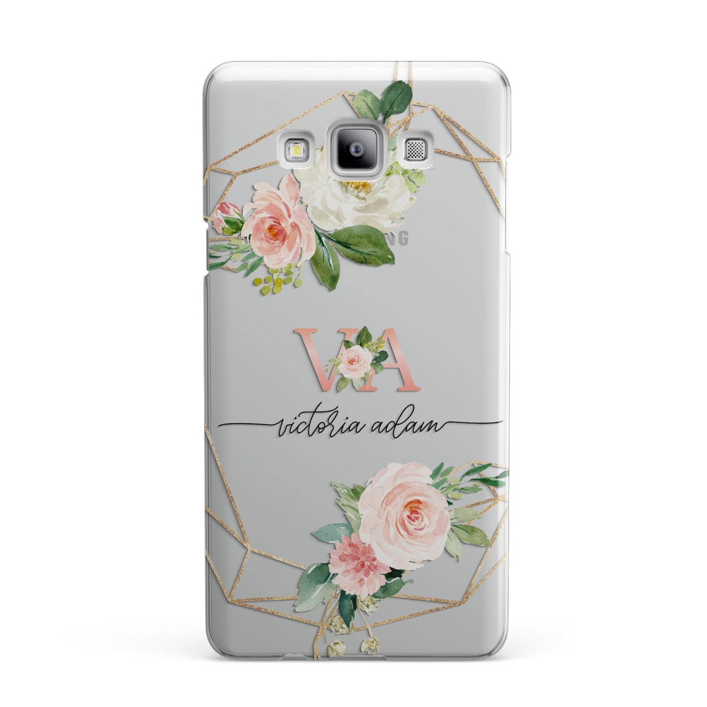 Blush Pink Rose Floral Personalised Samsung Galaxy A7 2015 Case