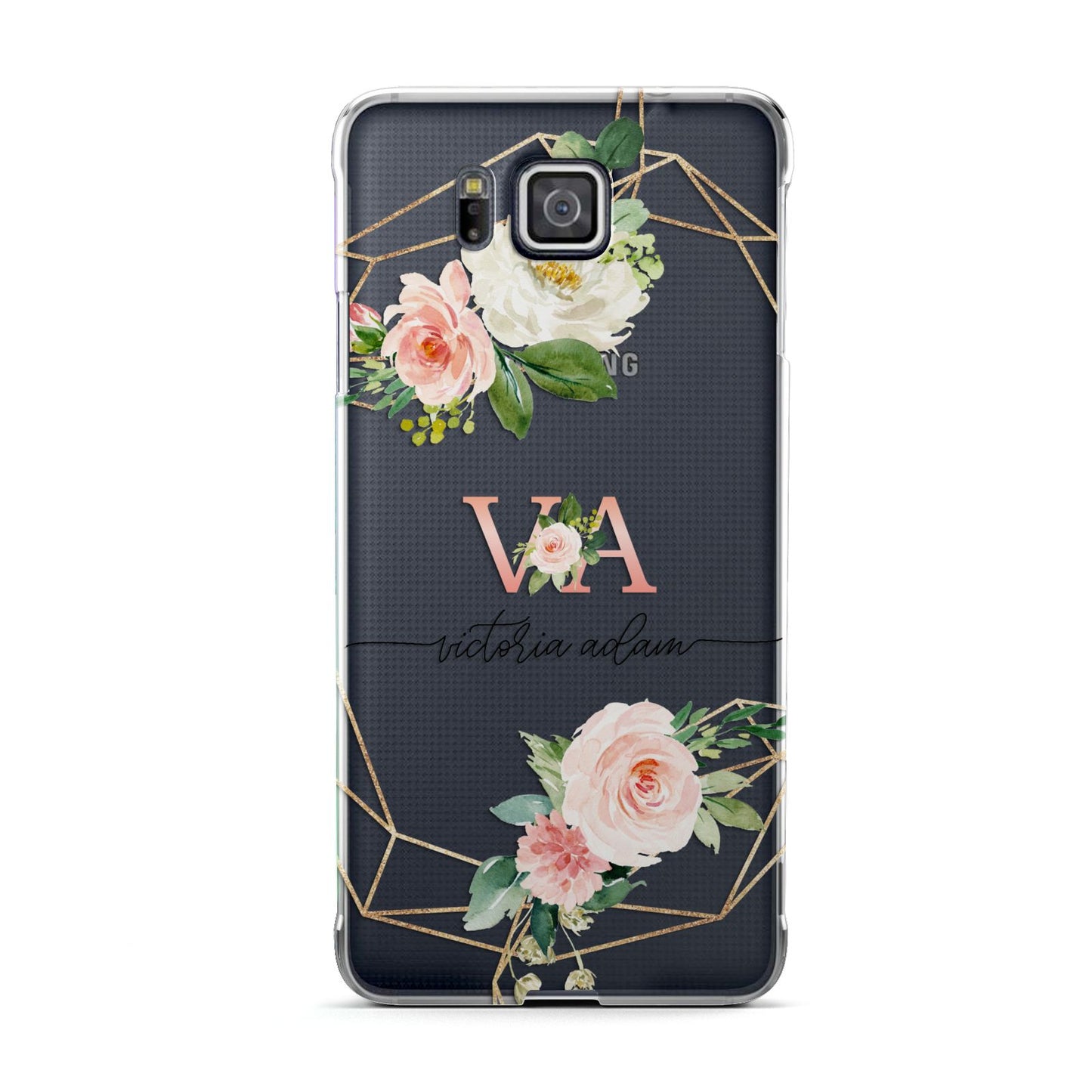Blush Pink Rose Floral Personalised Samsung Galaxy Alpha Case