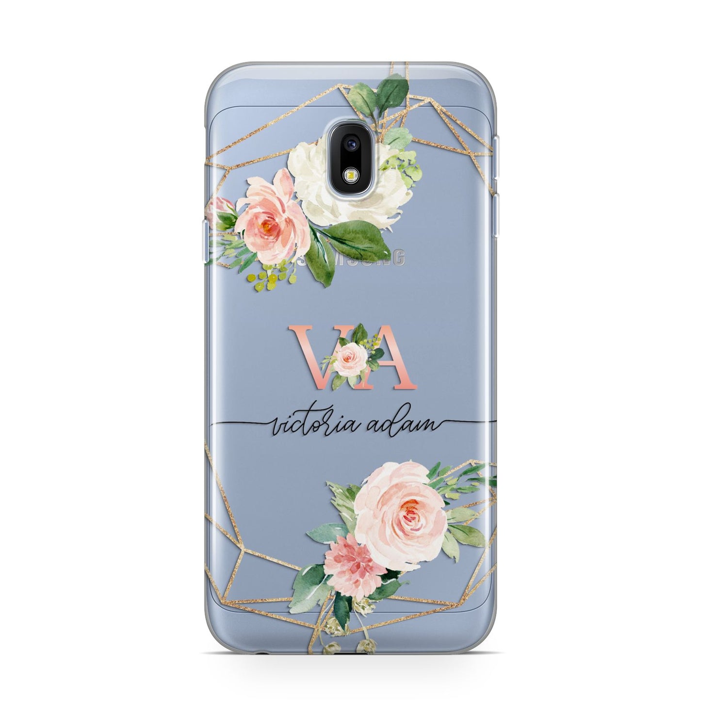 Blush Pink Rose Floral Personalised Samsung Galaxy J3 2017 Case