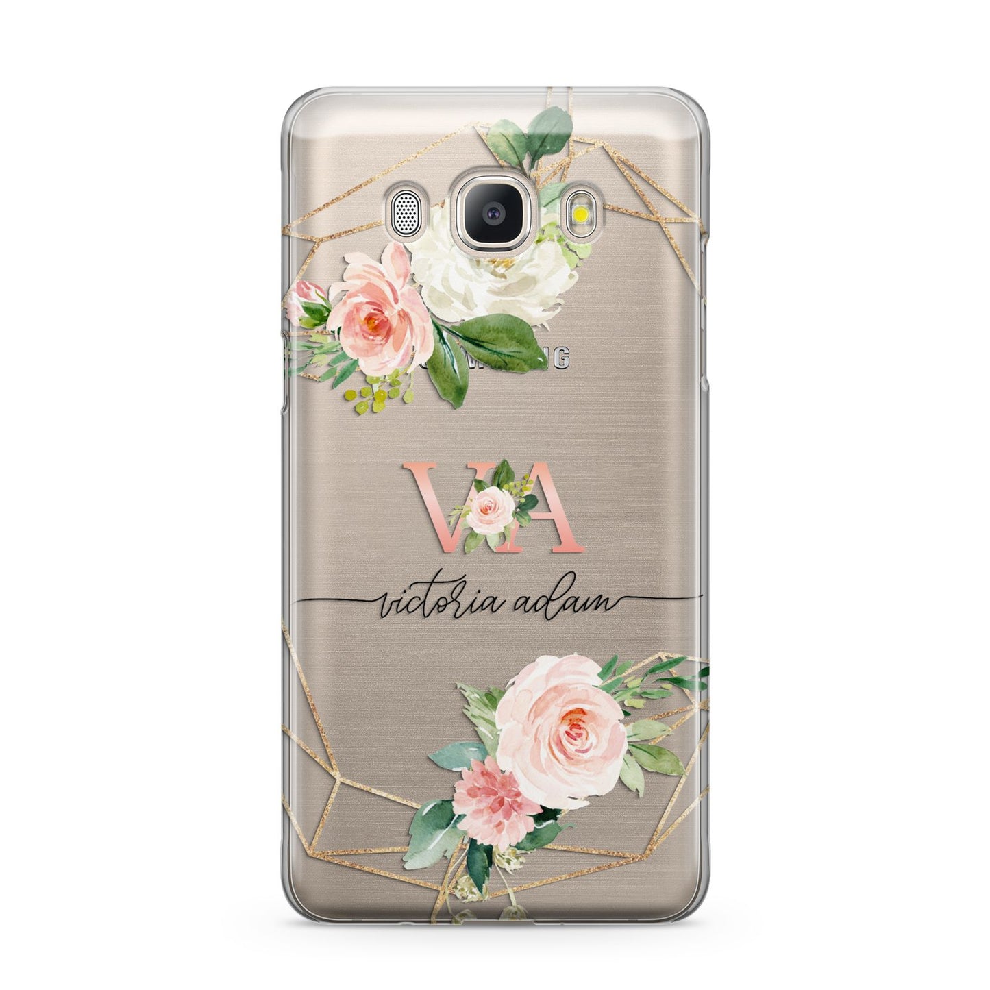 Blush Pink Rose Floral Personalised Samsung Galaxy J5 2016 Case