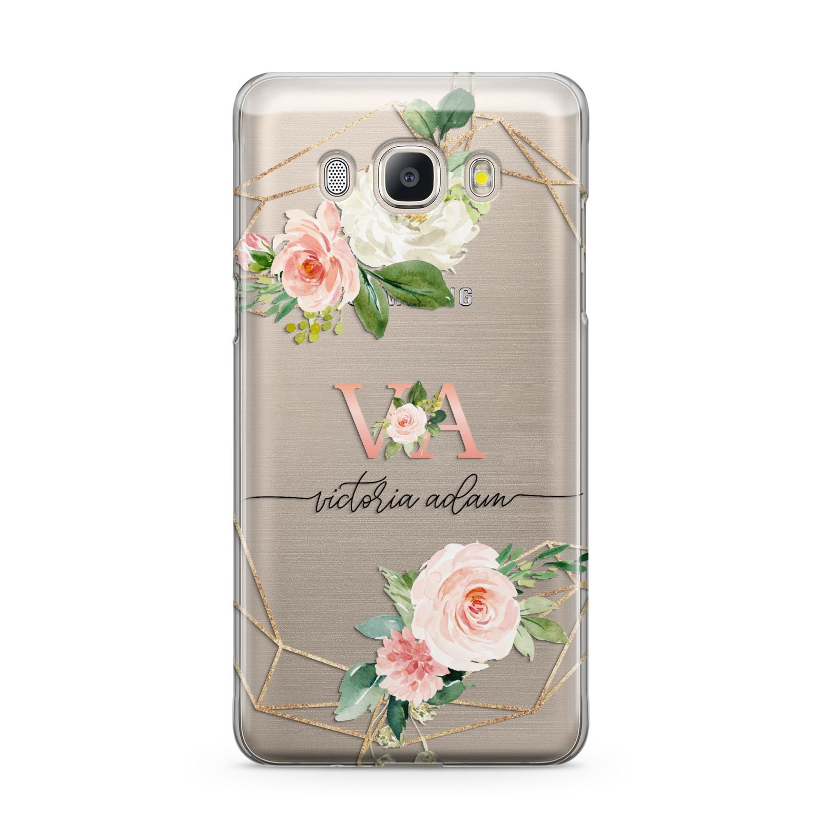 Blush Pink Rose Floral Personalised Samsung Galaxy J5 2016 Case