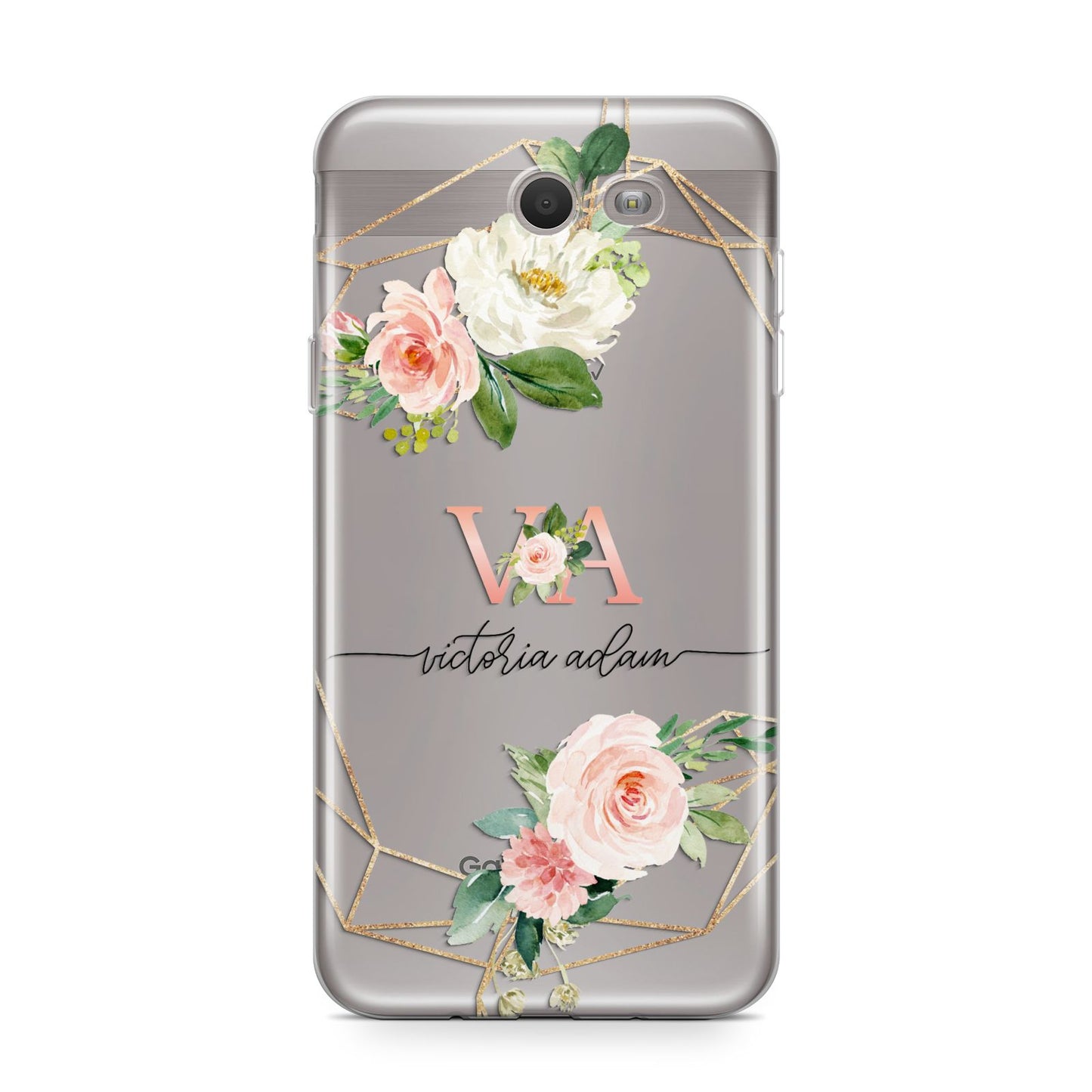 Blush Pink Rose Floral Personalised Samsung Galaxy J7 2017 Case