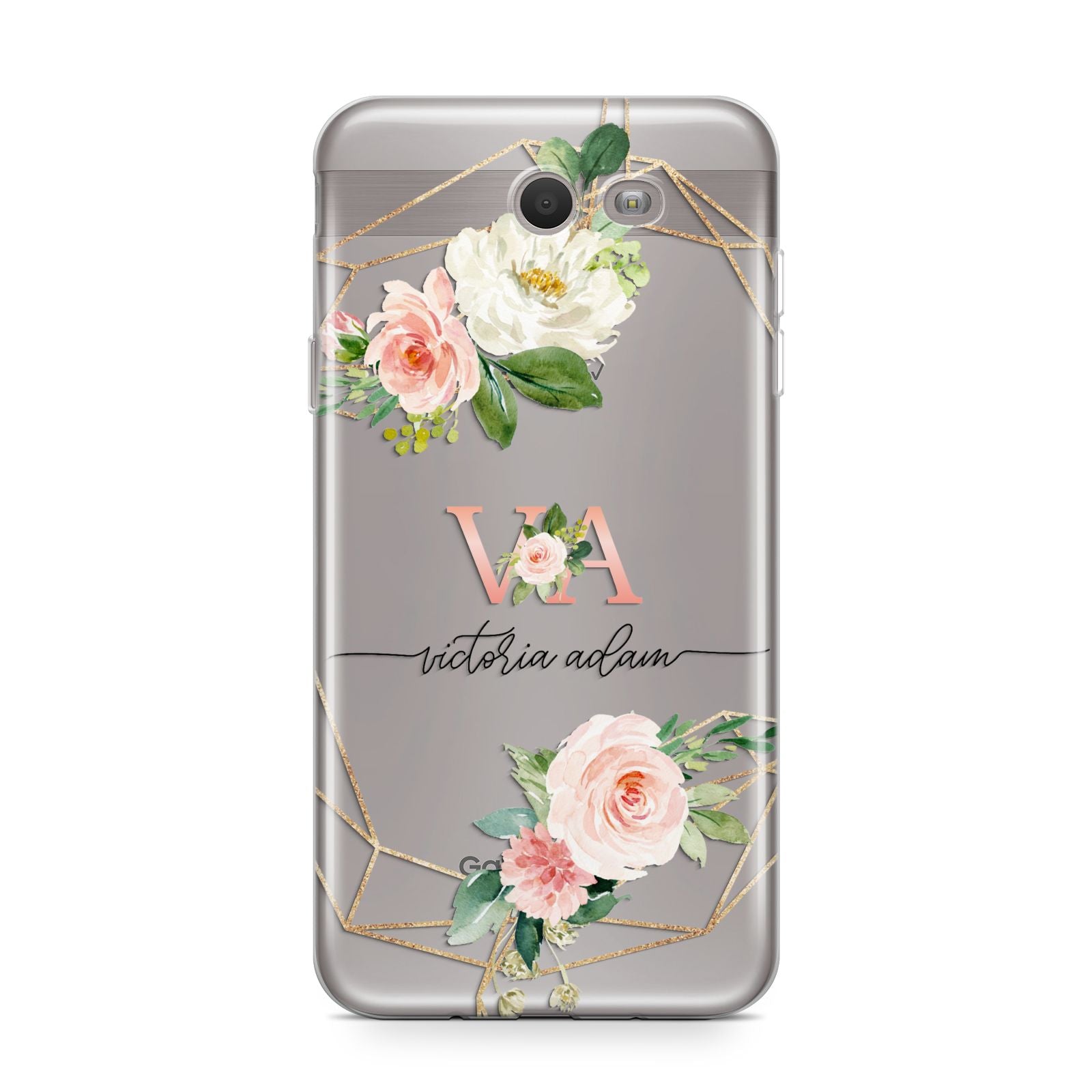 Blush Pink Rose Floral Personalised Samsung Galaxy J7 2017 Case
